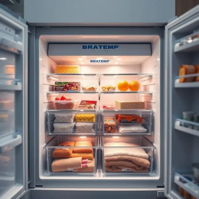 Freezer inferior da Geladeira Brastemp Inverse