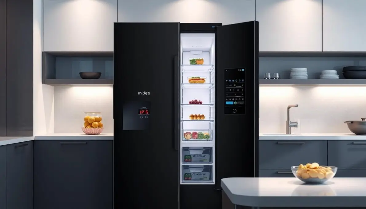 Geladeira Side by Side 511L Inverter Cor Preto Conectada Midea MD-RS710FGD282