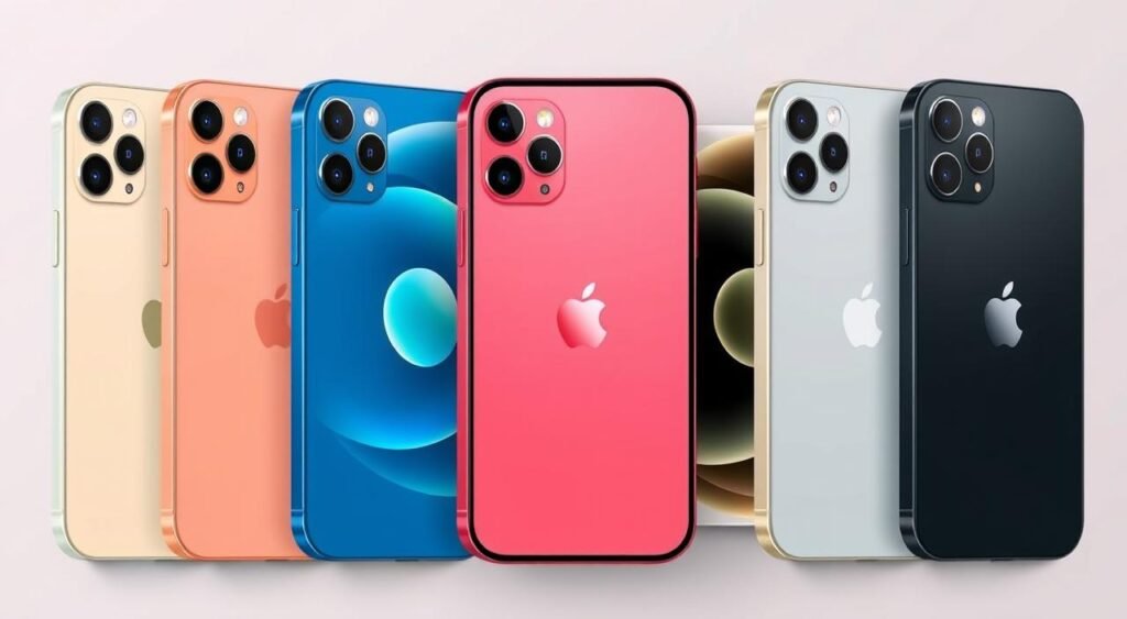 Imagem do iPhone 13 em diferentes cores Imagem do iPhone 13 em diferentes cores